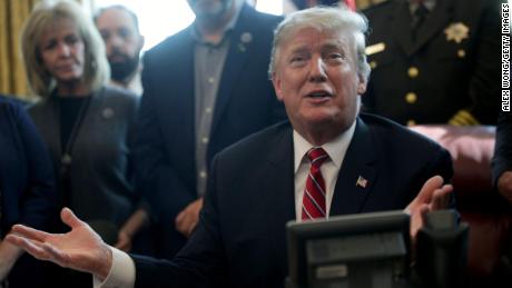 WASHINGTON, DC - MARCH 15: U.S. President Donald Trump speaks during an event on border security in the Oval Office of the White House March 15, 2019 in Washington, DC. President Trump has vetoed the congressional resolution that blocks his national emergency declaration on the southern border. (Photo by Alex Wong/Getty Images)