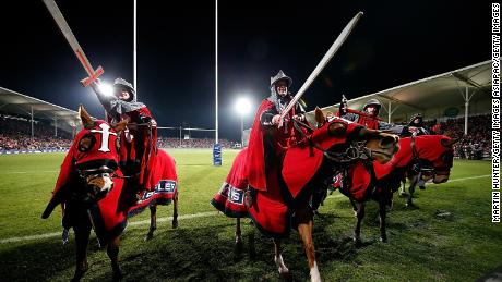 The Crusaders horsemen perform ahead of last year's Super Rugby final against the Lions. 