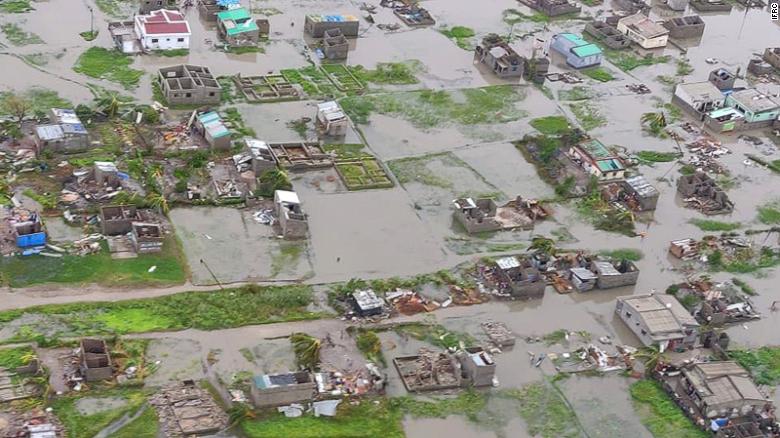 The scale of damage caused by Tropical Cyclone Idai is seen in Mozambique&#39;s Beira on Sunday.