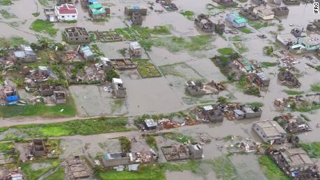 The scale of damage caused by Tropical Cyclone Idai is seen in Mozambique's Beira on Sunday.