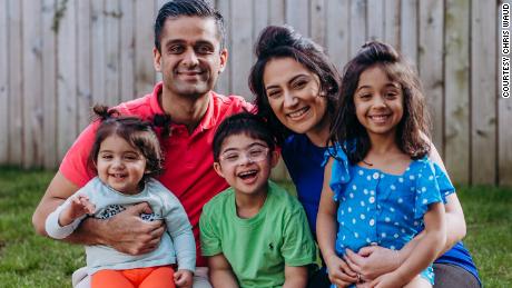 Nisha Jogia Soni, her husband, Hamel, and their three children: Kush, Keira and Shailee.