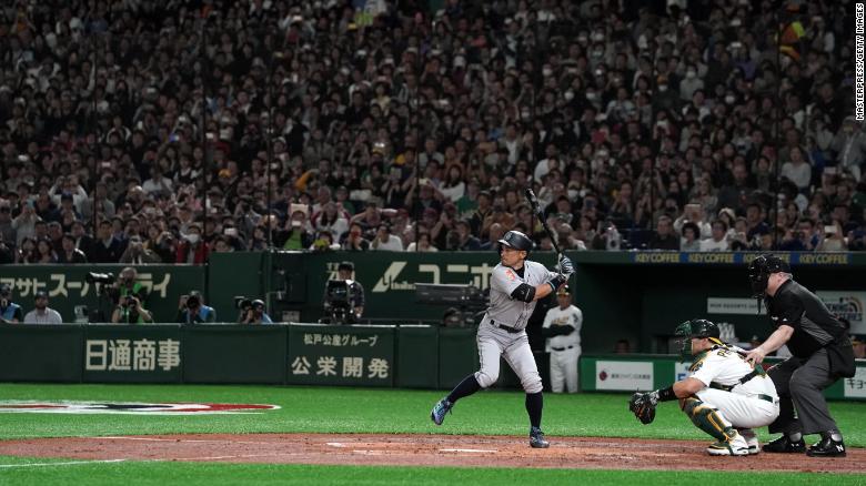 Ichiro Suzuki batting in the second inning on Thursday.