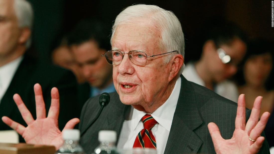 Carter testifies in May 2009 during a Senate Foreign Relations Committee hearing on energy independence and security.