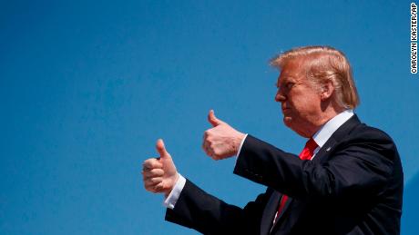 President Donald Trump arrives on Air Force One, Friday, March 22, 2019, at Palm Beach International Airport, in West Palm Beach, Fla., en route to Mar-a-Lago in Palm Beach, Fla. (AP Photo/Carolyn Kaster)