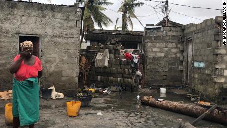 Cyclone Idai flooded this woman's home in the coastal Mozambican city of Beira.