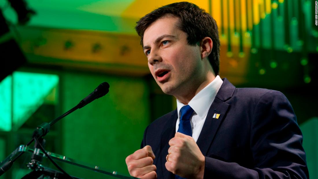 Buttigieg speaks during the US Conference of Mayors in January 2019.