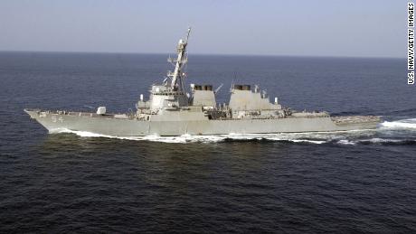 The Aegis-class destroyer USS Curtis Wilbur sails November 18, 2001 in support of Operation Enduring Freedom.