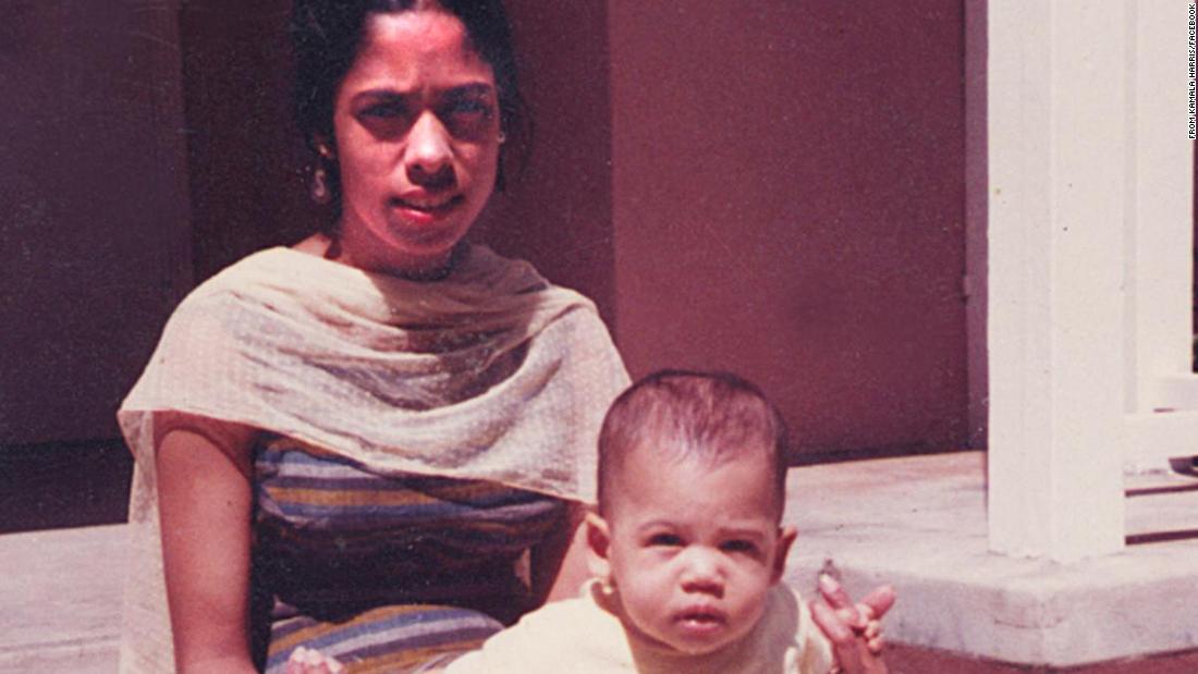 A young Harris is seen with her mother, Shyamala, in this photo that was posted on Harris&#39; Facebook page in March 2017. &quot;My mother was born in India and came to the United States to study at UC Berkeley, where she eventually became an endocrinologist and breast-cancer researcher,&quot; &lt;a href=&quot;https://www.facebook.com/KamalaHarris/photos/a.391094312922/10155496671372923/?type=3&amp;theater&quot; target=&quot;_blank&quot;&gt;Harris wrote.&lt;/a&gt; &quot;She, and so many other strong women in my life, showed me the importance of community involvement and public service.&quot;