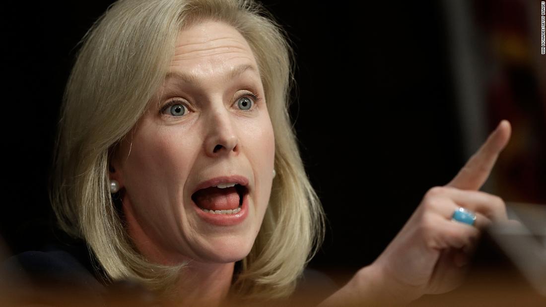 Gillibrand speaks in June 2013 while US military leaders testified before the Senate Armed Services Committee on legislation regarding sexual assaults in the military.