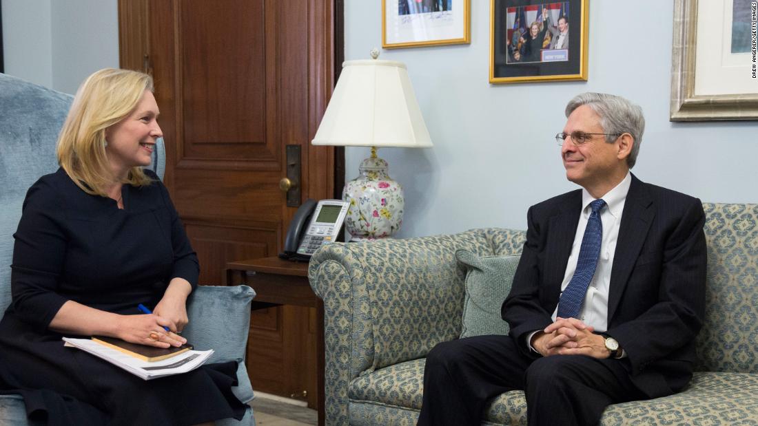 Gillibrand meets with Supreme Court nominee Merrick Garland in March 2016.