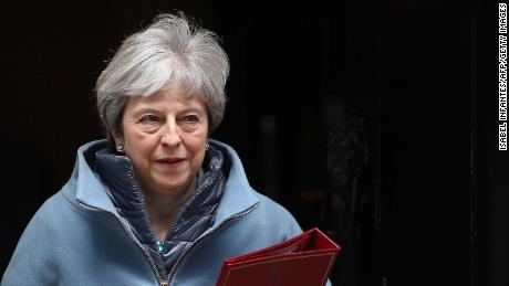 Britain&#39;s Prime Minister Theresa May leaves 10 Downing Street in London on March 25, 2019. - British Prime Minister Theresa May chaired a meeting of her cabinet amid reports of an attempted coup by colleagues over her handling of Brexit. (Photo by Isabel Infantes / AFP)        (Photo credit should read ISABEL INFANTES/AFP/Getty Images)