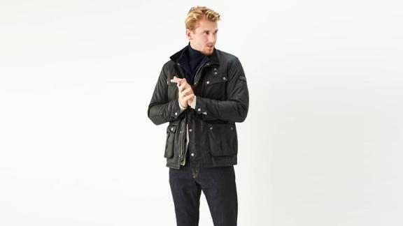 mens barbour jacket moto