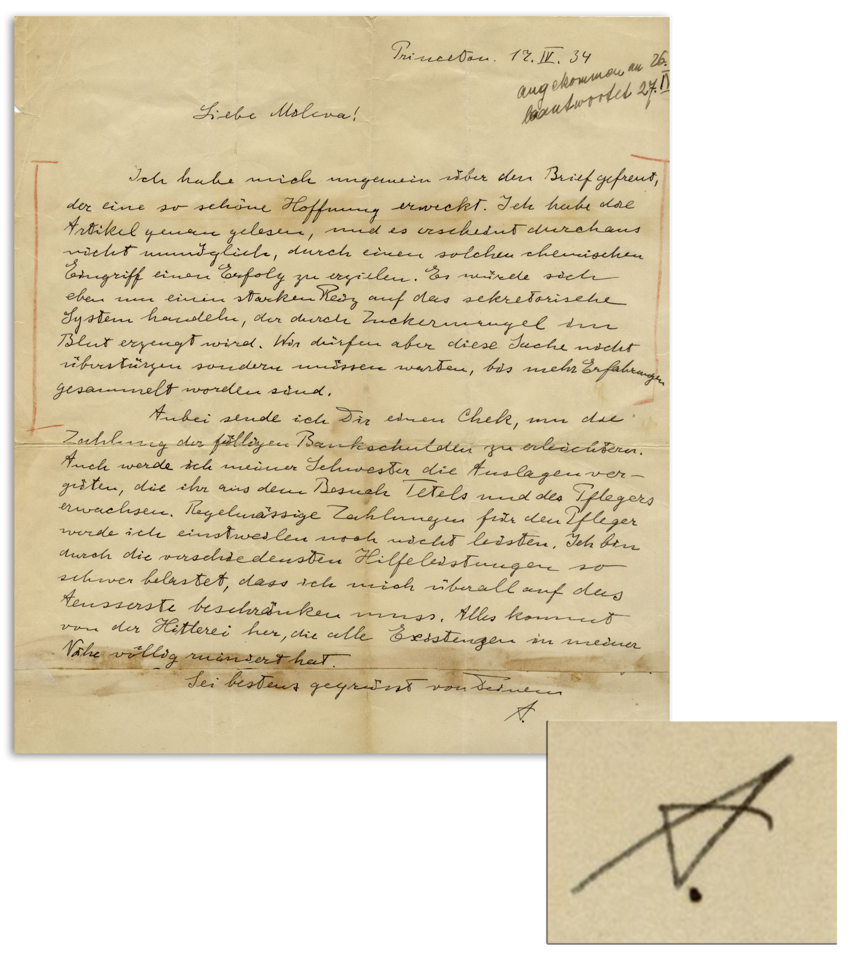 Einstein S Letter Denouncing Hitler Insanity Sells At Auction For 134 000