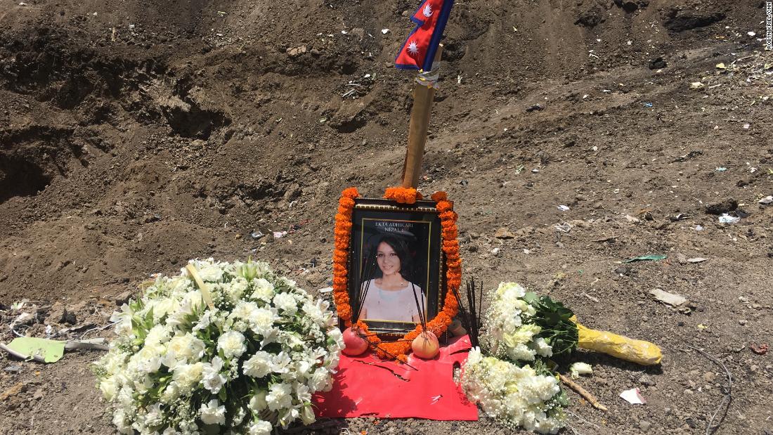 A makeshift memorial to one of the victims of the Ethiopian Airlines crash