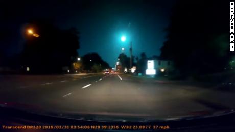 The streaking meteor was caught on this dashboard camera in Gainesville, Florida, late Saturday night.