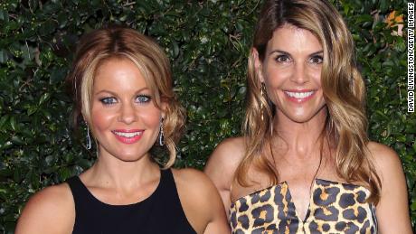 Actresses Candace Cameron Bure, left, and Lori Loughlin on July 29, 2015 in Beverly Hills, California.