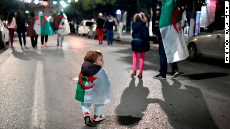 Many Algerians brought their children to celebrations on Tuesday night.