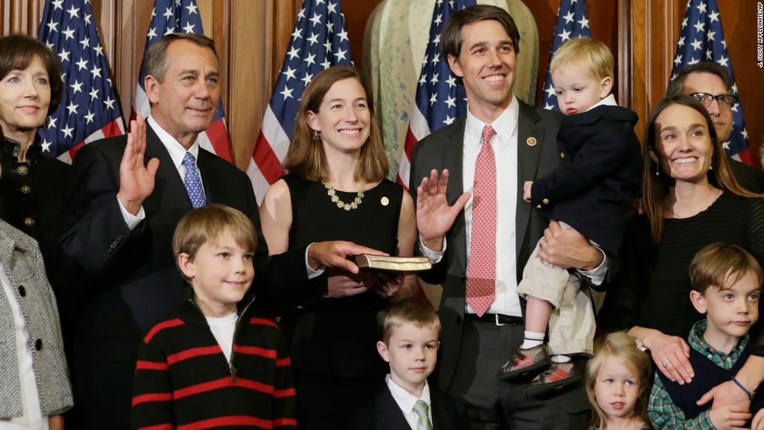 O&#39;Rourke and members of his family pose for a photo with House Speaker John Boehner after O&#39;Rourke was sworn into Congress in January 2013. O&#39;Rourke started his political career in 2005, when he was elected to the El Paso City Council.