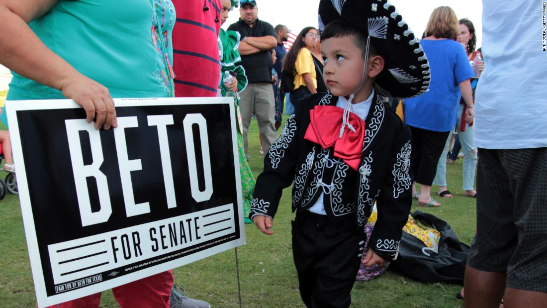 Vicente Bonilla, 4, dances at an O&#39;Rourke rally in Fort Worth, Texas, in August 2018. O&#39;Rourke, who speaks fluent Spanish, was meeting with supporters at an event called Musica con Beto (Music With Beto).