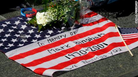 An item in memory of Mark Bingham at The Wall of Names at the Flight 93 National Memorial in Shanksville, Pa.