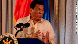 Philippine President Rodrigo Duterte gives a speech in Manila on February 22, 2019. 