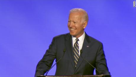 Biden jokes about physical contact in first speech since allegations he made women uncomfortable