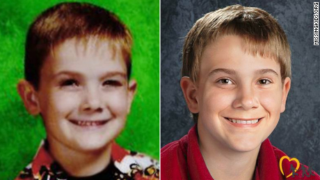 Timmohy Pitzen, shown before his 2011 disappearance, and an age progression photo showing what he might look like as a teen