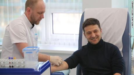 Zelensky undergoes his test at a private clinic.