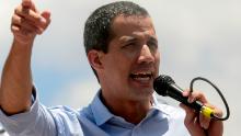 CARACAS, VENEZUELA - APRIL 06: Venezuelan opposition leader Juan Guaido attends a rally with supporters on April 6, 2019 in Caracas, Venezuela. Venezuelan opposition leader Juan Guaido, recognized by many members of the international community as the country&#39;s rightful interim ruler, called for protests throughout Venezuela to put pressure on Nicolas Maduro to resign as part of the Operacion Libertad plan. As an answer to this, Diosdado Cabello, head of the National Constituent Assembly conducts another demonstration. On April 2nd, National Constituent Assembly has backed a Supreme Court request to strip Juan Guaido of his immunity. (Photo by Marco Bello/Getty Images)