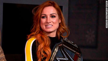 Becky Lynch celebrates Wrestlemania 35 at The Empire State Building.