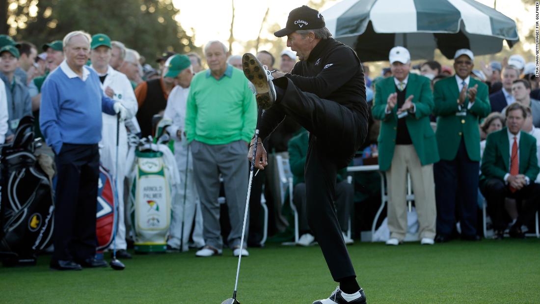 South African Gary Player -- pictured here in 2014 with Jack Nicklaus (left) and the late Arnold Palmer -- was the first international champion in 1961. Since then the Masters has been won 21 times by overseas players. The US counts for 60 wins from 37 different players.