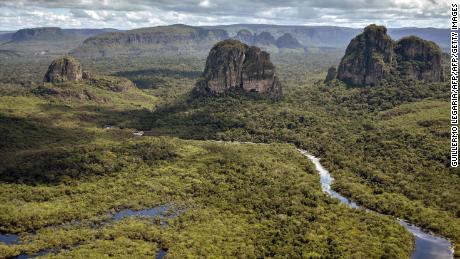 Carpeted in trees, the  2.82 million hectare Chiribiquete National Park in Colombia sucks CO2 from the atmosphere.