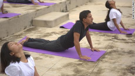 Dr. Sanjay Gupta at India&#39;s first yoga university, S-Vyasa, in Bangalore.
