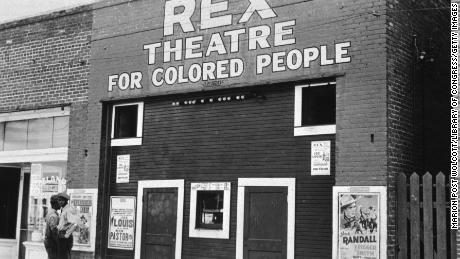 A segregated theater in Leland, Mississippi, in the 1930s.