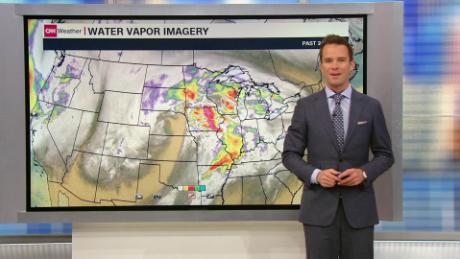 The April blizzard tapers off as severe storms roll through the Southeast