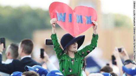 Winx fans show their support during the Queen Elizabeth Stakes.