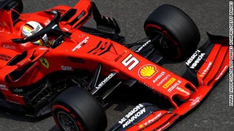 Sebastian Vettel on track at the Shanghai International Circuit.