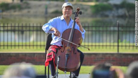 Cellist Yo-Yo Ma at the Texas border