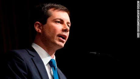 Democratic Presidential candidate Pete Buttigieg speaks during a gathering of the National Action Network April 4, 2019 in New York. - The National Action Network is a not-for-profit, civil rights organization founded by the Reverend Al Sharpton. (Photo by Don Emmert / AFP)        (Photo credit should read DON EMMERT/AFP/Getty Images)