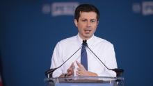 SOUTH BEND, INDIANA - APRIL 14: South Bend Mayor Pete Buttigieg announces that he will be seeking the Democratic nomination for president during a rally in the old Studebaker car factory on April 14, 2019 in South Bend, Indiana. Buttigieg has been drumming up support for his run during several recent campaign swings through Iowa, where he will be retuning to continue his campaign later this week.   (Photo by Scott Olson/Getty Images)