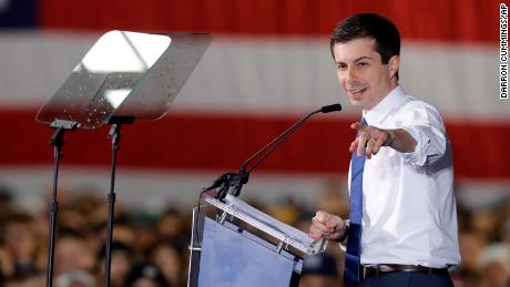 South Bend Mayor Pete Buttigieg announces that he will seek the Democratic presidential nomination during a rally, Sunday, April 14, 2019, in South Bend, Ind. (AP Photo/Darron Cummings)