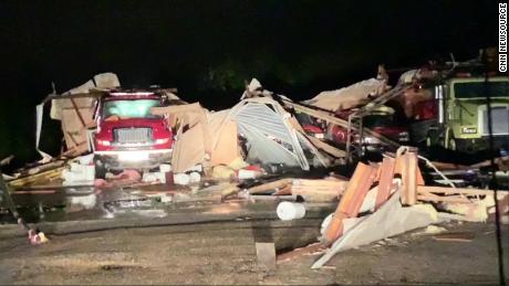 A tornado destroyed the Hamilton, Mississippi, Volunteer Fire Department on Saturday.