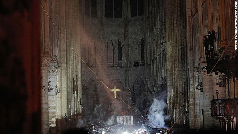 See The Charred Inside Of Notre Dame