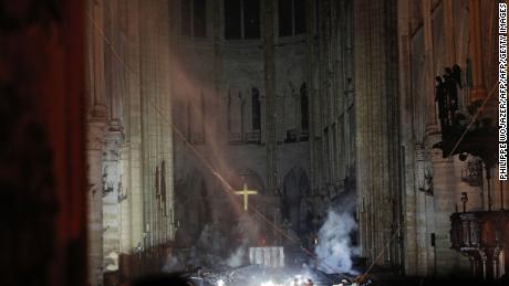 See The Charred Inside Of Notre Dame