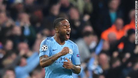 Raheem Sterling put Manchester City ahead after four minutes.