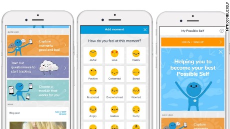 The My Possible Self app allows users to track their mood and well-being.