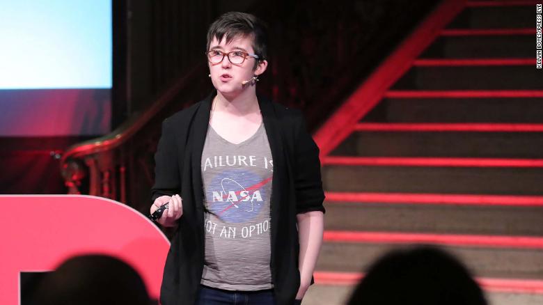 File picture of Lyra McKee, Freelance journalist, writer, editor pictured at TEDxStormont Women 2017.