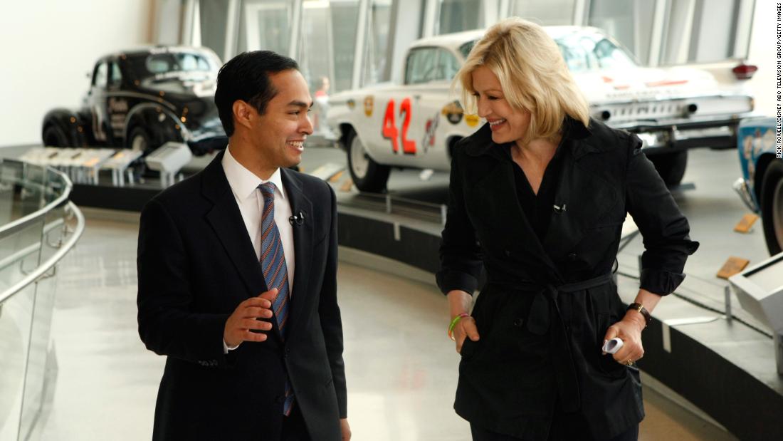 Castro is interviewed by ABC&#39;s Diane Sawyer in September 2012. They were in Charlotte, North Carolina, for the Democratic National Convention.