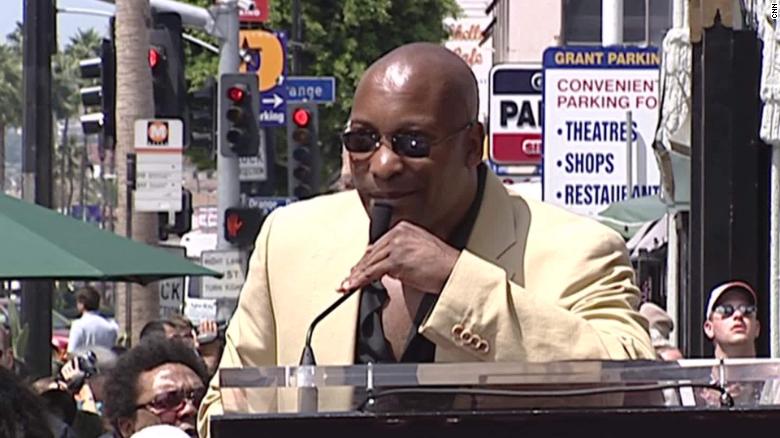 John Singleton speaks during the dedication ceremony for his star on the Hollywood Walk of Fame on August 26, 2003.