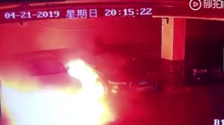 Security Camera Appears To Capture Tesla Erupt In Flames